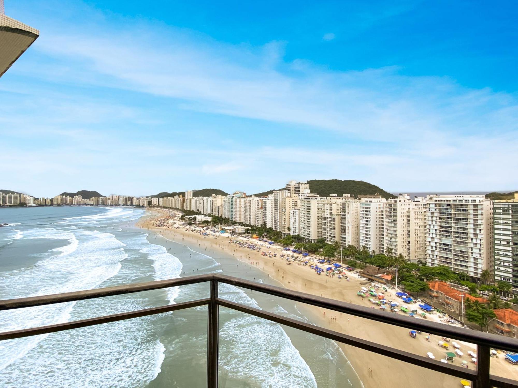 Vista Incrivel Beira-Mar Espacoso 4 Qts Ac Guarujá Kültér fotó